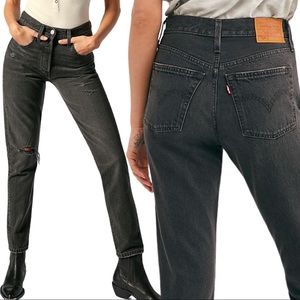 Levi’s Premium 501 Skinny Jean Black Distressed